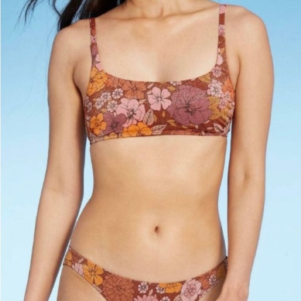 Xhilaration target floral metallic bikini